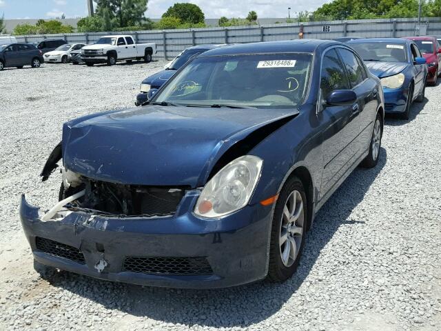 JNKCV51E16M501484 - 2006 INFINITI G35 BLUE photo 2