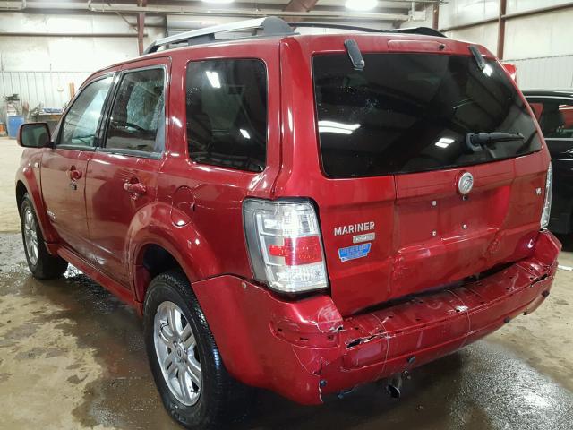 4M2CU87108KJ34418 - 2008 MERCURY MARINER PR RED photo 3