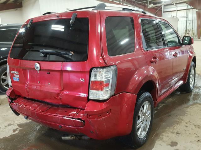 4M2CU87108KJ34418 - 2008 MERCURY MARINER PR RED photo 4