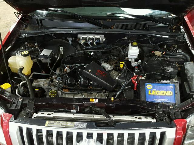 4M2CU87108KJ34418 - 2008 MERCURY MARINER PR RED photo 7