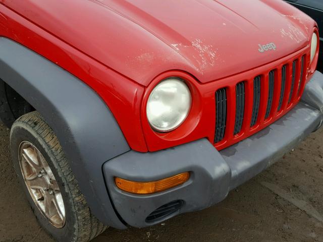 1J4GL48K72W279427 - 2002 JEEP LIBERTY SP RED photo 9