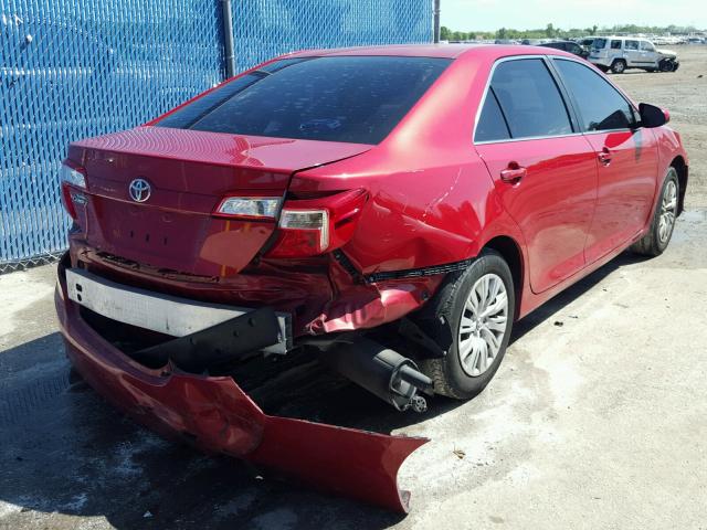 4T1BF1FK2CU514298 - 2012 TOYOTA CAMRY RED photo 4