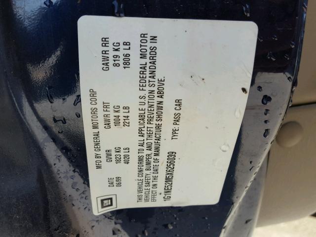 1G1NE52M5X6256039 - 1999 CHEVROLET MALIBU LS Mavi foto 10