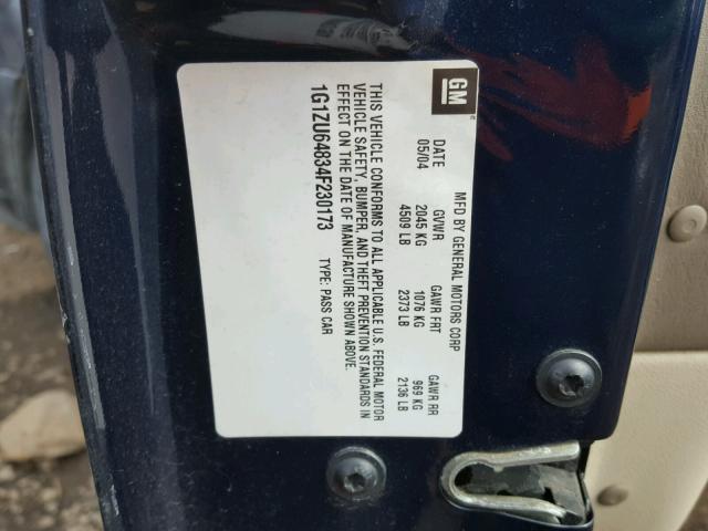 1G1ZU64834F230173 - 2004 CHEVROLET MALIBU MAX 蓝色 照片 10