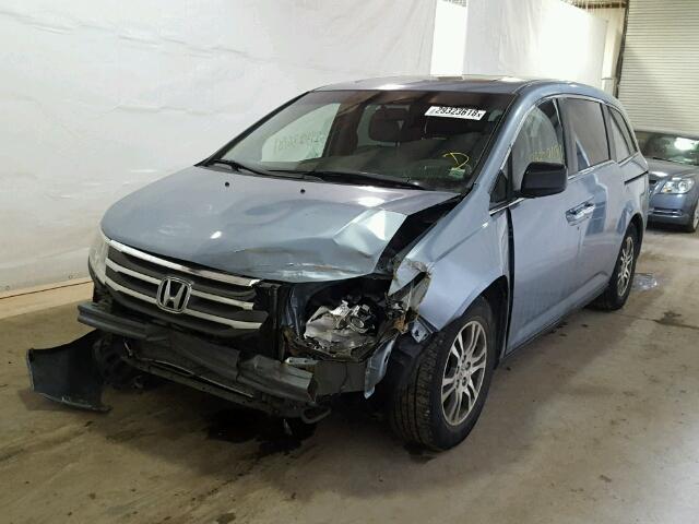 5FNRL5H65BB013304 - 2011 HONDA ODYSSEY EX BLUE photo 2