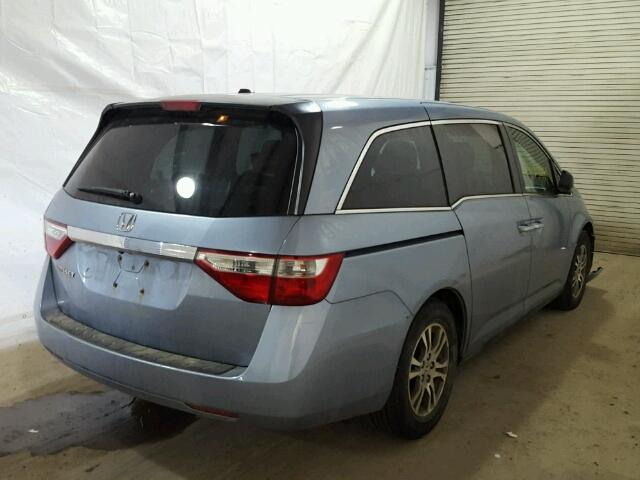 5FNRL5H65BB013304 - 2011 HONDA ODYSSEY EX BLUE photo 4