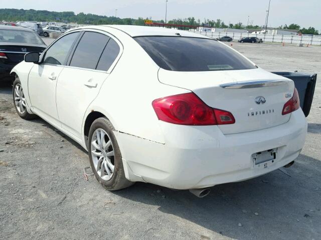 JNKBV61F67M804384 - 2007 INFINITI G35 WHITE photo 3