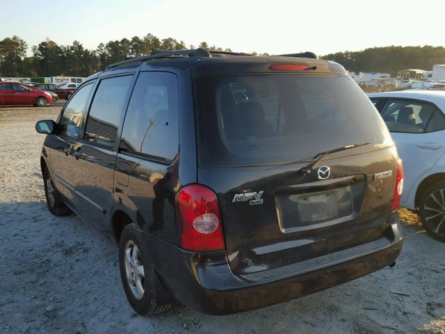 JM3LW28A820309584 - 2002 MAZDA MPV WAGON BLACK photo 3