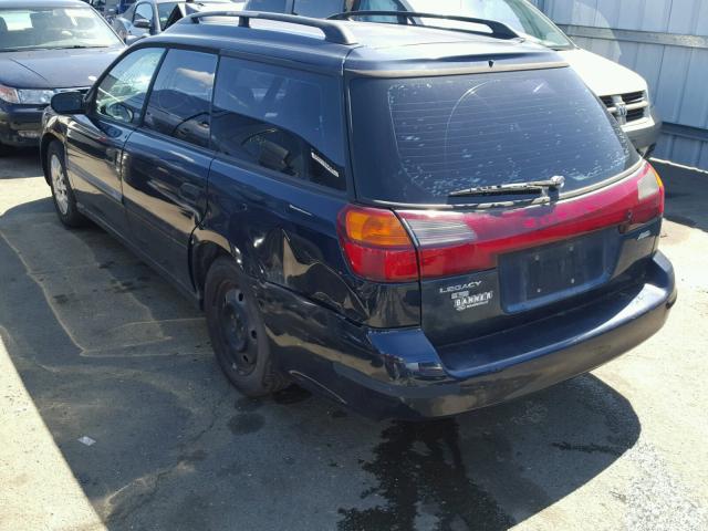 4S3BH635927306538 - 2002 SUBARU LEGACY L BLUE photo 3