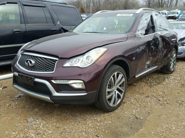 JN1BJ0RR4HM406586 - 2017 INFINITI QX50 MAROON photo 2