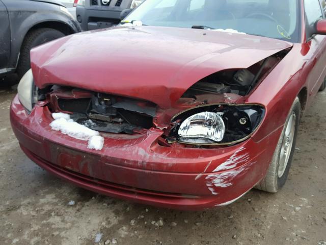 1FAFP55U31A113621 - 2001 FORD TAURUS SES RED photo 9