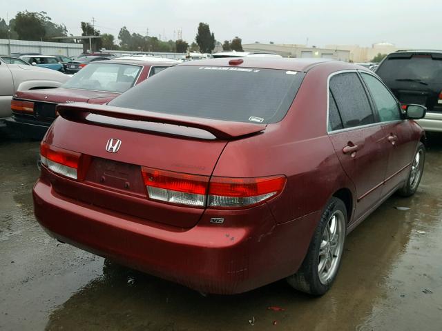 1HGCM665X4A084997 - 2004 HONDA ACCORD EX RED photo 4