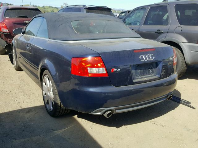 WUARL48H05K902002 - 2005 AUDI S4 QUATTRO BLUE photo 3