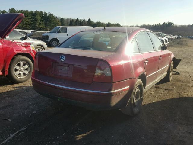 WVWRH63B51E150237 - 2001 VOLKSWAGEN PASSAT GLX MAROON photo 4