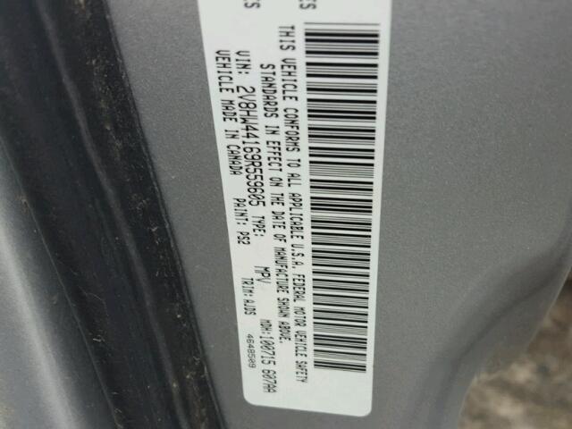 2V8HW44169R559605 - 2009 VOLKSWAGEN ROUTAN S ვერცხლისფერი ფოტო 10