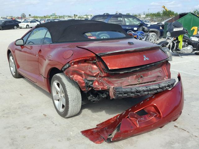 4A3AL25F88E035336 - 2008 MITSUBISHI ECLIPSE SP RED photo 3