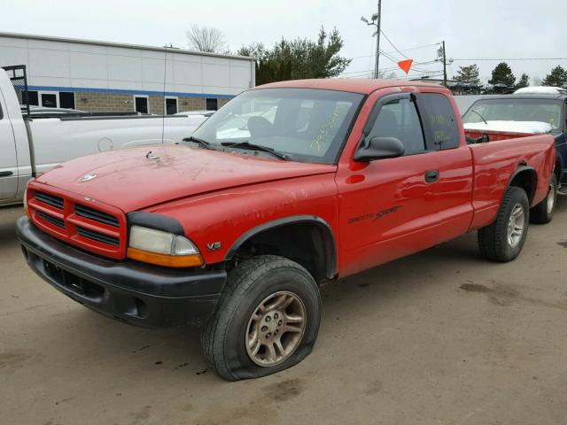 1B7GG22X6YS563263 - 2000 DODGE DAKOTA RED photo 2