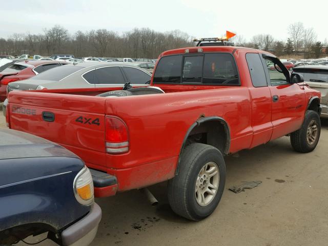 1B7GG22X6YS563263 - 2000 DODGE DAKOTA RED photo 4