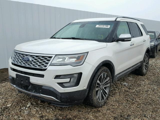 1FM5K8HT9GGC66028 - 2016 FORD EXPLORER P WHITE photo 2