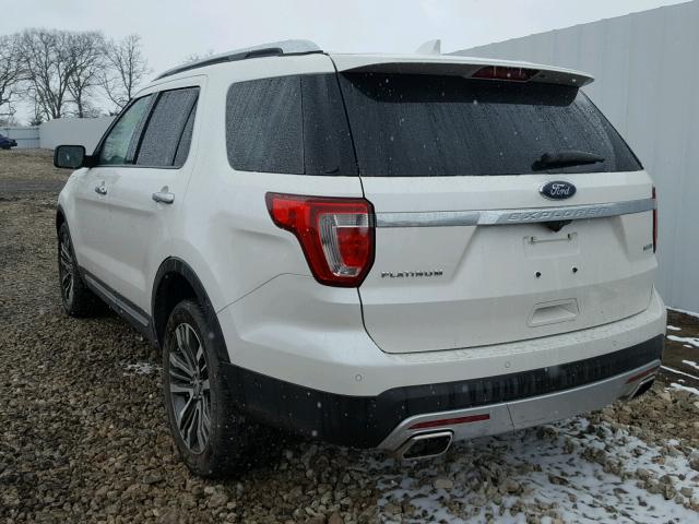 1FM5K8HT9GGC66028 - 2016 FORD EXPLORER P WHITE photo 3