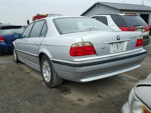 WBAGH83401DP22368 - 2001 BMW 740 IL GRAY photo 3