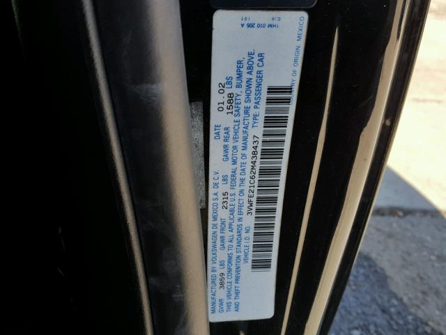 3VWFE21C62M438437 - 2002 VOLKSWAGEN NEW BEETLE 黑色 照片 10