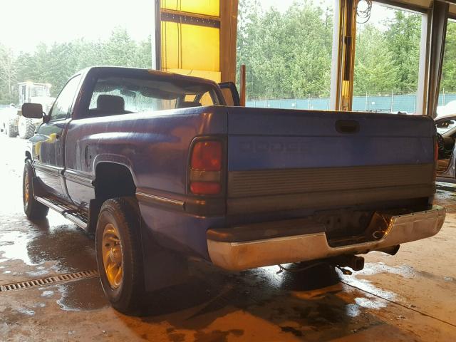 1B7KC26CXRS509365 - 1994 DODGE RAM 2500 BLUE photo 3