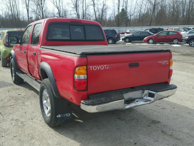 5TEHN72N91Z772505 - 2001 TOYOTA TACOMA DOU RED photo 3