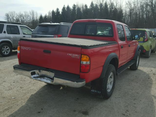 5TEHN72N91Z772505 - 2001 TOYOTA TACOMA DOU RED photo 4