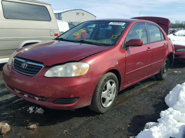 1NXBR32E25Z556878 - 2005 TOYOTA COROLLA CE RED photo 2