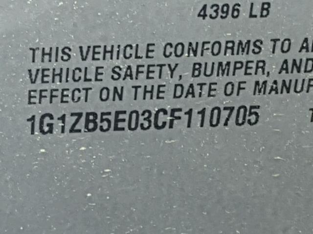 1G1ZB5E03CF110705 - 2012 CHEVROLET MALIBU LS 白色 照片 10