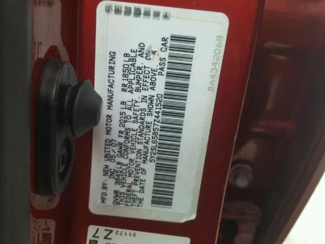 5Y2SL65857Z441520 - 2007 PONTIAC VIBE RED photo 10