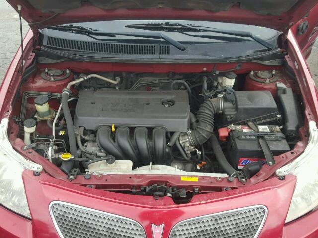 5Y2SL65857Z441520 - 2007 PONTIAC VIBE RED photo 7