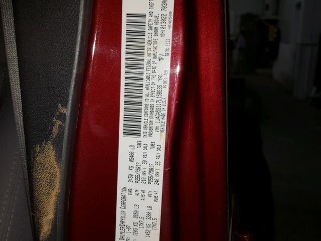 1J4GA59117L158936 - 2007 JEEP WRANGLER S MAROON photo 10