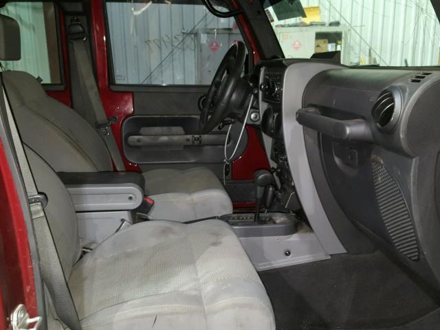 1J4GA59117L158936 - 2007 JEEP WRANGLER S MAROON photo 5