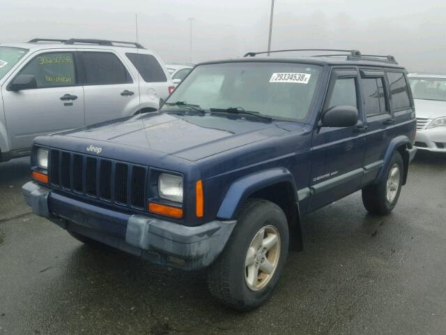 1J4FF48SXYL237735 - 2000 JEEP CHEROKEE S BLUE photo 2