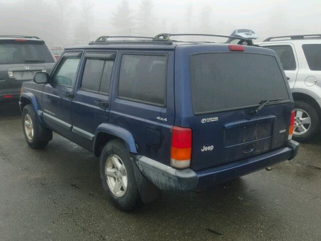 1J4FF48SXYL237735 - 2000 JEEP CHEROKEE S BLUE photo 3