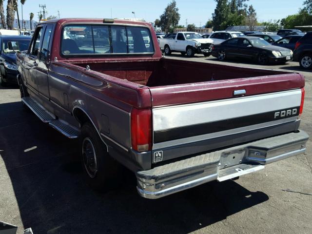 1FTHX25G4NKB61642 - 1992 FORD F250 BURGUNDY photo 3