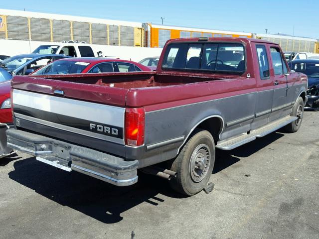 1FTHX25G4NKB61642 - 1992 FORD F250 BURGUNDY photo 4