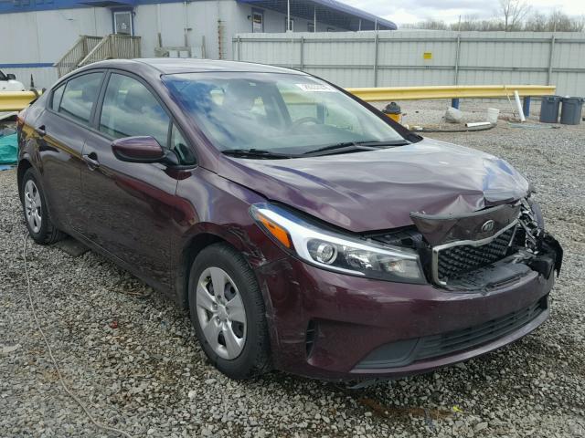 3KPFK4A73HE046447 - 2017 KIA FORTE LX MAROON photo 1