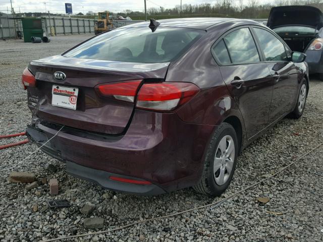 3KPFK4A73HE046447 - 2017 KIA FORTE LX MAROON photo 4