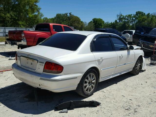 KMHWF35H72A652793 - 2002 HYUNDAI SONATA GLS WHITE photo 4