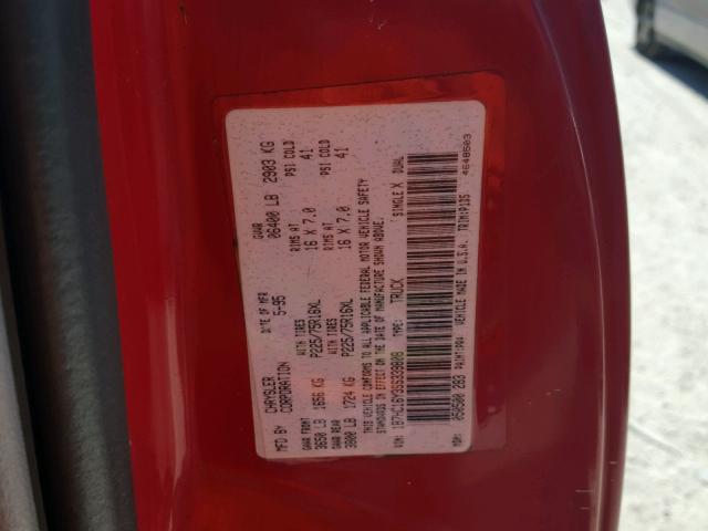 1B7HC16Y3SS339808 - 1995 DODGE RAM 1500 RED photo 10