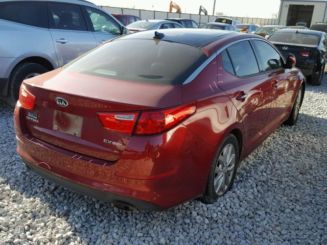 5XXGN4A7XEG343391 - 2014 KIA OPTIMA EX RED photo 4