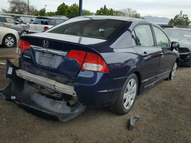 19XFA16599E041831 - 2009 HONDA CIVIC LX BLUE photo 4