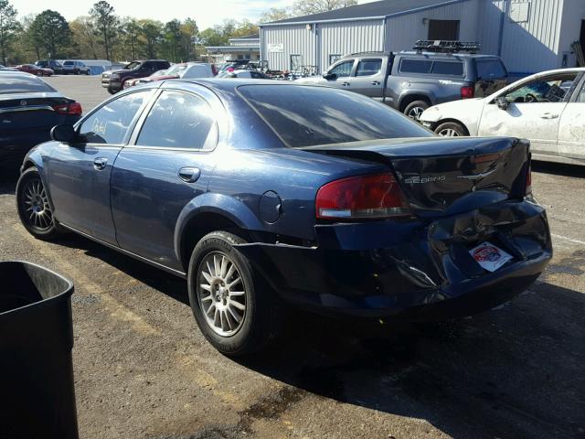 1C3EL46X25N603183 - 2005 CHRYSLER SEBRING BLUE photo 3