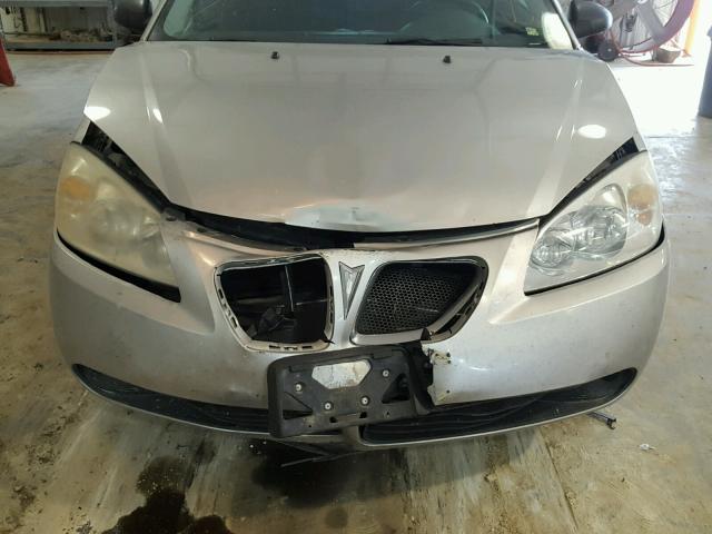 1G2ZF58B974122534 - 2007 PONTIAC G6 VALUE L SILVER photo 9