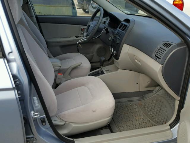 KNAFE121785529223 - 2008 KIA SPECTRA EX SILVER photo 5