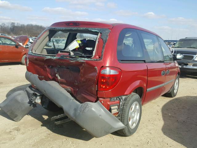 1B4GP15B72B638535 - 2002 DODGE CARAVAN EC MAROON photo 4