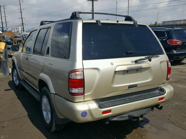 JN8DR07X91W506312 - 2001 NISSAN PATHFINDER GOLD photo 3